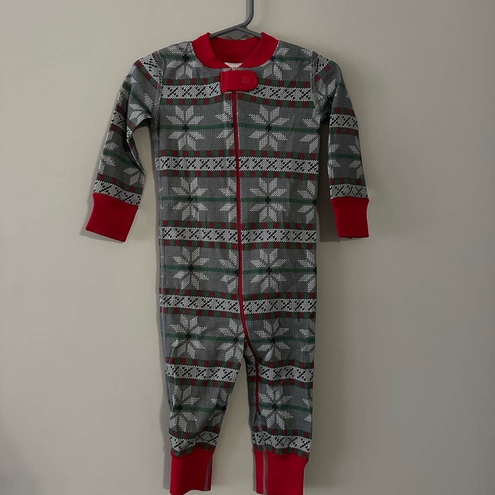 NWT - Hanna Andersson Gray Sweater Stitch Holiday Zip-Up Onesie 18-24mos
